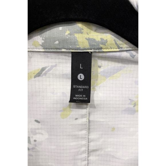 Lululemon Large Mns Abstract Print Button Shirt Easy Resort Coastal Resort Camp - Picture 2 of 5